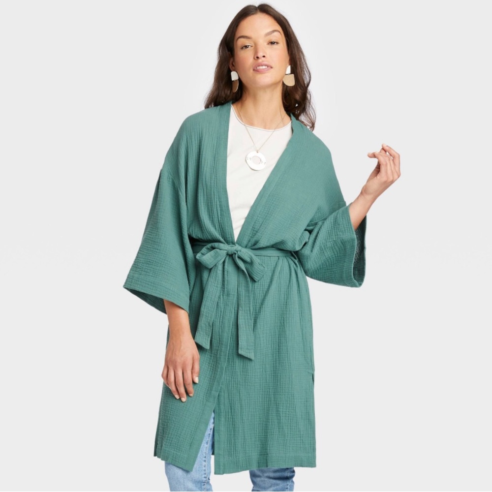 NWOT gauze textured duster